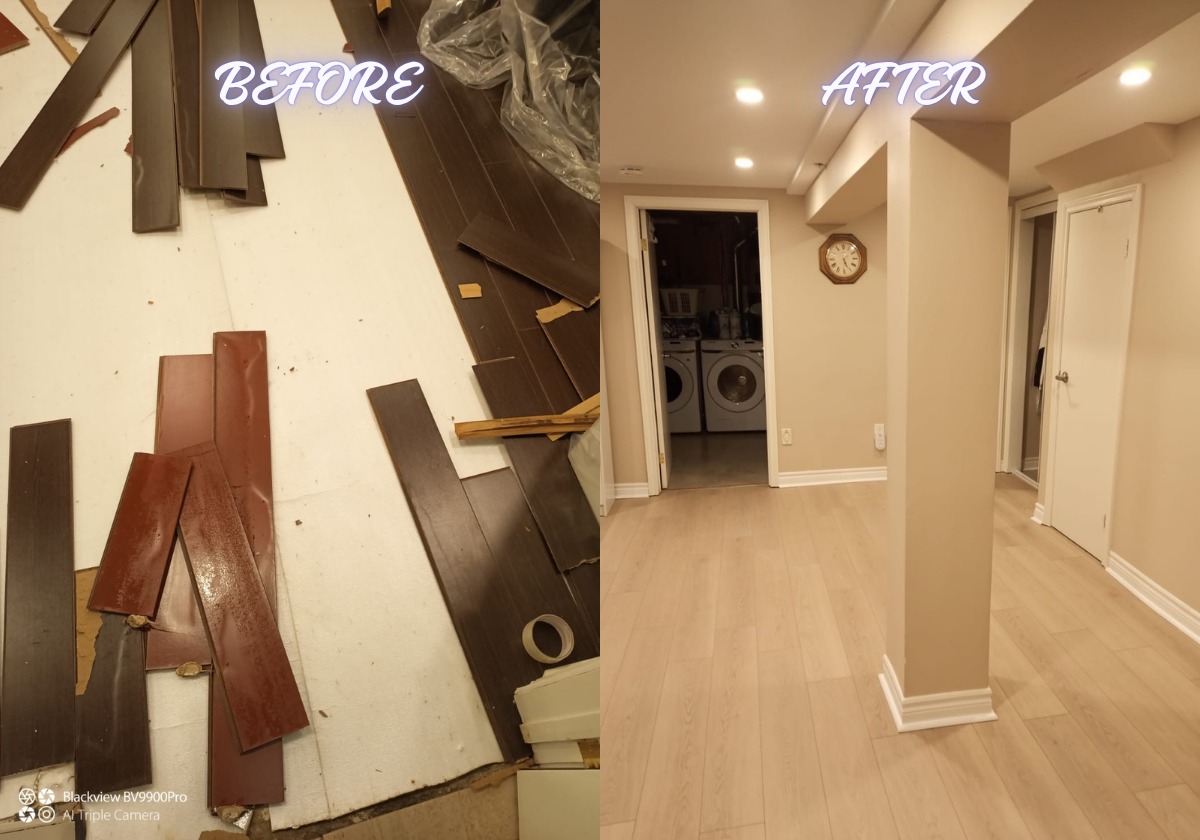 Basement flood cleanup and water damage restoration